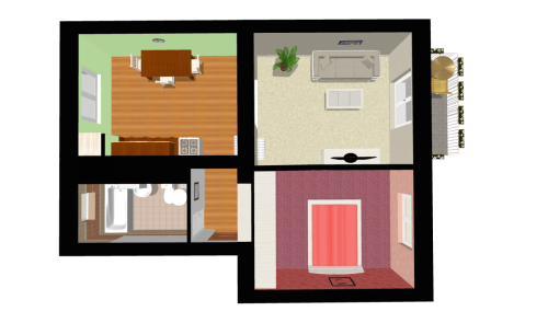 Byt 2+1 Přerov Jižní - půdorys