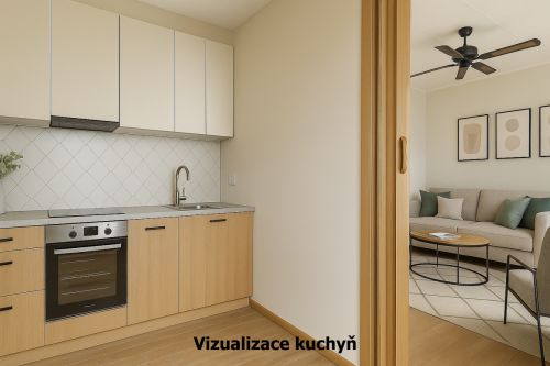 Prodej byt 2+1 Přerov Palackého - vizualizace kuchyň