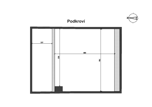 Rodinný dům Kozlovice - půdorys rozměry 3. NP